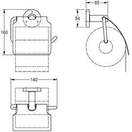 KWC AR WC-Rollenhalter, MEDIUS, Edelstahl, 140x160 mm, Aufputz, hgl