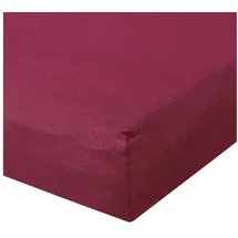 BettwarenShop Spannbettlaken Baumwolle-Jersey-Elasthan 120 x 200 - 130 x 220 cm rot