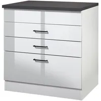 kochstation Kochfeldumbauschrank KS-Trier 80 x 60 x 85 cm Weiß