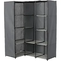 Hti-Living Eckschrank Lena 129 x 169 x 0 cm Grau/Silber