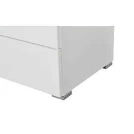 Stella Trading SPICE Kommode in Hochglanz Weiß - Modernes Sideboard mit viel Stauraum für Ihren Wohnbereich - 50 x 80 x 40 cm (B/H/T)