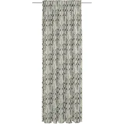 Vorhang ADAM "Wave" Gr. 5, schwarz (natur, schwarz), B:142cm H:255cm, Jacquard, Baumwolle, Leinen, Gardinen, GOTS zertifiziert, nachhaltig