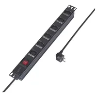 Sygonix SY-6736982 Steckdosenleiste 19 Zoll 6fach Schwarz Schutzkontakt 1St.