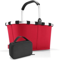 reisenthel Set carrybag+thermocase red+Black - Stabiler Einkaufskorb + Mini Kühltasche – Elegantes und wasserabweisendes Design - B 48 x H 29 x T 28 cm/20 x 14 x 6,5 cm, SETBK3004OY7003