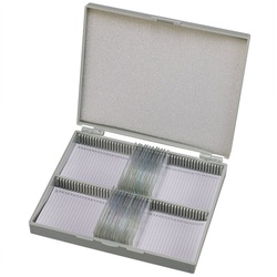 BRESSER Dauerpräparate Set mit 25 vorgefertigten und gefärbten Präparaten Auf- und Durchlichtmikroskop weiß