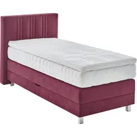 Westfalia Schlafkomfort Boxspringbett, rot (bordeaux, rot), B:105cm L:210cm, Bezug: