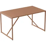 Oviala Rechteckiger Esstisch für 4 Personen aus braunem Stahl