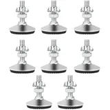 Drenky Möbelfüße Verstellbar, Stellfüße Höhenverstellbar Schwerlast 8 Stück M10 x 30mm Nivellierfüße mit Einschlagmuttern und Geräuscharme rutschfeste Kunststoffbasis