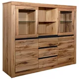 MASSIVMOEBEL24.DE Highboard 155 x 140 x 43 cm Beige