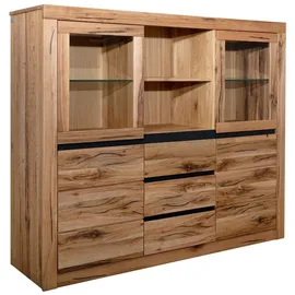 MASSIVMOEBEL24.DE Highboard 155 x 140 x 43 cm Beige
