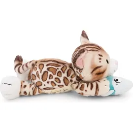 NICI Kuscheltier Katze Bengal mit Fisch 30 cm Braun