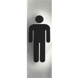 WC Symbole Edelstahl gebürstet - Mann