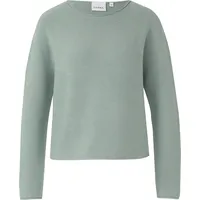 Comma, Longpullover Strukturierter Strickpullover Grün 34