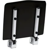 Brillantbad BELP Duschklappsitz Edelstahl poliert Kunststoff Schwarz 350x70x335 mm, 120 kg Traglast für Bad & WC >> zum Bohren