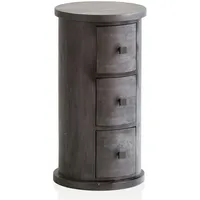 FineBuy Sideboard mit Schubladen Holz Massiv Beistellschrank Schwarz