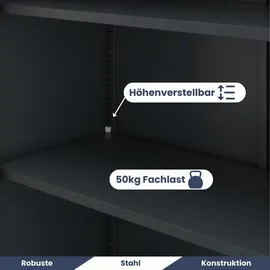 Jan Nowak DELUKE Aktenschrank 185 x 90 x 40 cm Anthrazit