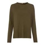 CAMEL ACTIVE Rundhalspullover aus Feinstrick in Dunkel khaki | M