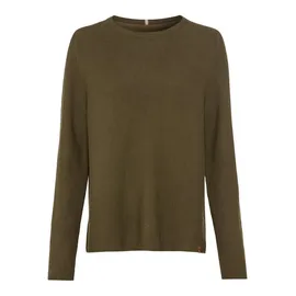 CAMEL ACTIVE Rundhalspullover aus Feinstrick in Dunkel khaki | M