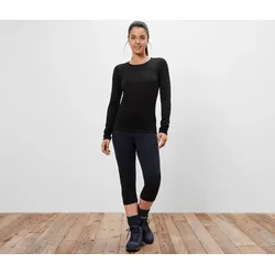 Tchibo - Langarmshirt mit Merinowolle - Damen - Gr. L - schwarz