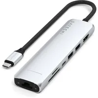 Satechi USB-C 7-in-1 Slim Multiport Adapter mit Ethernet Silber
