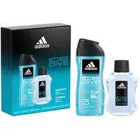 adidas Ice Dive Geschenkset mit Eau de Toilette 100 ml und Duschgel 250ml, belebend-aromatischer Zitrusduft für Männer, 100 ml und 250 ml