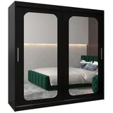 möbel kryspol Schwebetürenschrank Promo 200 x 200 x 62 cm Schwarz