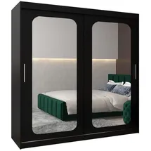 möbel kryspol Schwebetürenschrank Promo 200 x 200 x 62 cm Schwarz