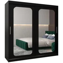 möbel kryspol Schwebetürenschrank Promo 200 x 200 x 62 cm Schwarz