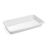 HENDI Gastronormbehälter, Hohe Schlag- und Verschleißfestigkeit, geeignet für Mikrowelle, Geschirrspüler, GN 1/1, 530x325x(H)65mm, Weiß Porzellan