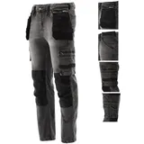 TRIZERATOP Arbeitshose, Strech Jeans, grau/schwarz Größe XL