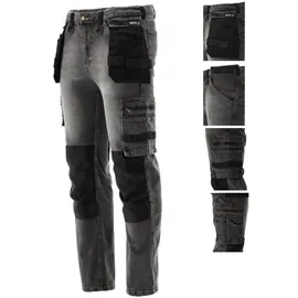 TRIZERATOP Arbeitshose, Strech Jeans, grau/schwarz Größe XL