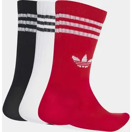 adidas Crew Socken 3er Pack Grau/Rot/Schwarz/Weiß 28-30