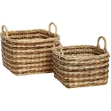 Hübsch 2er Rattan-Korb Set