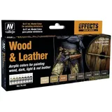 Vallejo 70182 Modellbahn-Abtönfarbe Sand, Ocker, Braun-Orange, Erde (matt), Chocolate, Holz, Grau, Schwarz 8St.