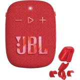 JBL Wind 3S Tragbarer Mini Bluetooth Lautsprecher Wasserdicht mit Clip für Sport, Fahrrad und Roller - Bass Boost - Rot