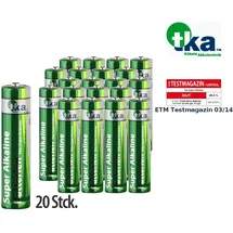 Tka 20er-Set Super-Alkaline-Batterien Typ AAA / Micro, 1,5 V