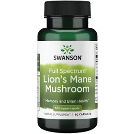 Swanson Lion's Mane Mushroom, 500mg 60 Kapseln