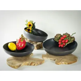 CreaTable Uno Black, Servierschale 3-tlg Steinzeug,