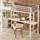 XDOVET Hochbett mit Schreibtisch und zwei Bücherregalen 90 x 200 cm MDF weiß