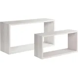 Set aus 2 wandmontierten rechteckigen Würfelregalen modern Bislungo - Hellgrau