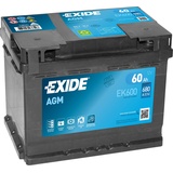 Exide EK600 Start-Stop AGM 12V 60Ah 680A