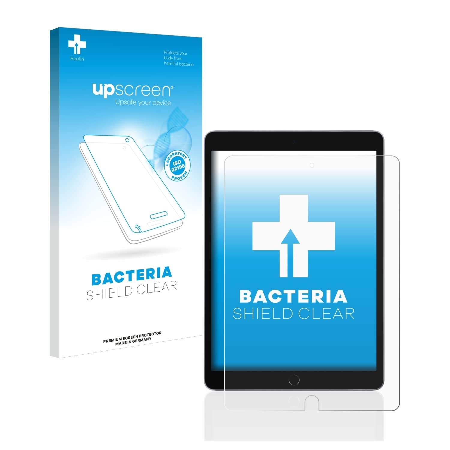 upscreen Antibakterielle Schutzfolie für Apple iPad 10.2" WiFi 2021 (9. Gen.) Klare Displayschutz-Folie