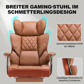 GTPLAYER Gaming Stuhl Kunstleder Braun
