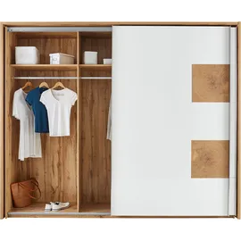 SchlafKONTOR Schwebetürenschrank Capri 270 x 225 x 60 cm Beige