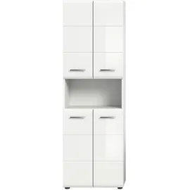 xonox.home Ice Hochschrank 60 x 185 cm Weiß Hochglanz Holz