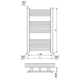 Evenes Handtuchheizkörper Typ Jessica 1605 x 450 mm weiß