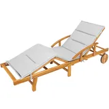 HOBBYGARDEN Auflagen für Deckchair, Kissen für Liegenauflage, Gartenliege Auflage, Polsterauflage für Sonnenliege, Produktabmessung: 185x56x4 cm, Aschegrau