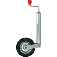 Unitec cartrend Stützrad mit Kurbel, geeignet für Wohn- & Transportanhänger, mit PU-Reifen, Rohrdurchmesser 48 mm