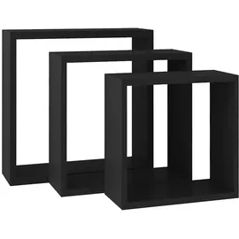 vidaXL Wandregal 3 Stk. 30 x 30 x 10 cm Schwarz