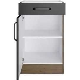 WIHO KÜCHEN Unterschrank Elba 60 x 57 x 82 cm Schwarz